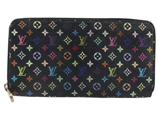 Louis Vuitton Cartera Zippy Monograma Multicolor Negro M60243 LV Auth bs33783 - vista 13