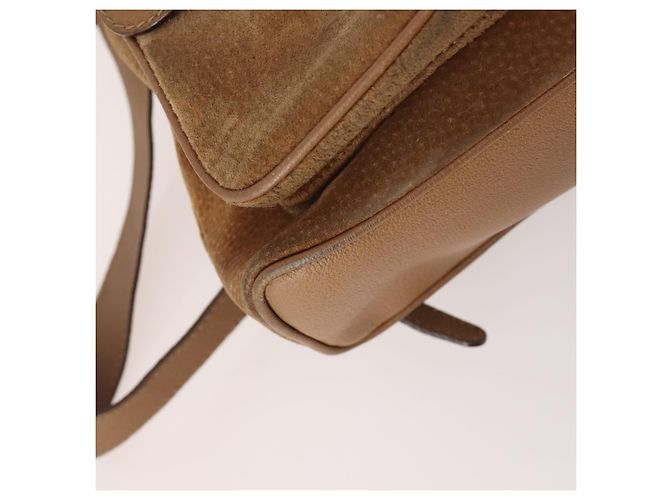 Bamboo Zaino in Bambù GUCCI Camoscio Marrone Oro 003 2058 0016 Auth LNZ352 D'oro - vista 13