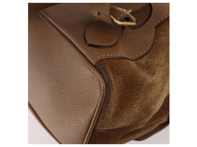 Bamboo Zaino in Bambù GUCCI Camoscio Marrone Oro 003 2058 0016 Auth LNZ352 D'oro - vista 14