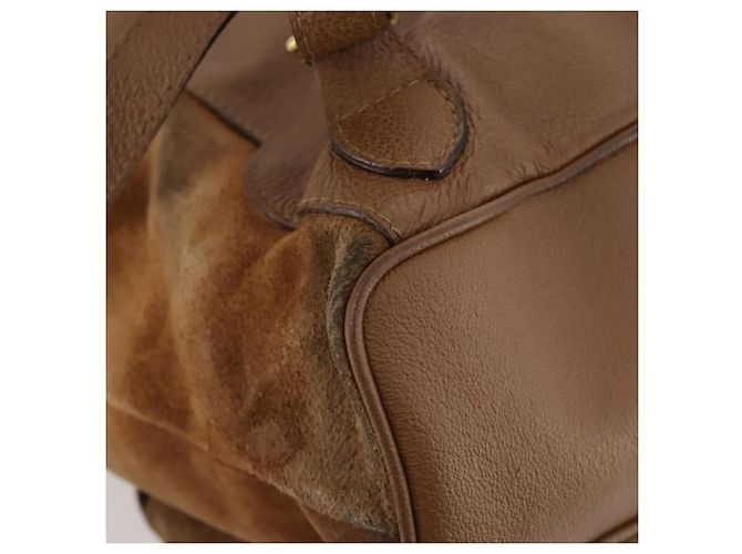 Bamboo Zaino in Bambù GUCCI Camoscio Marrone Oro 003 2058 0016 Auth LNZ352 D'oro - vista 15