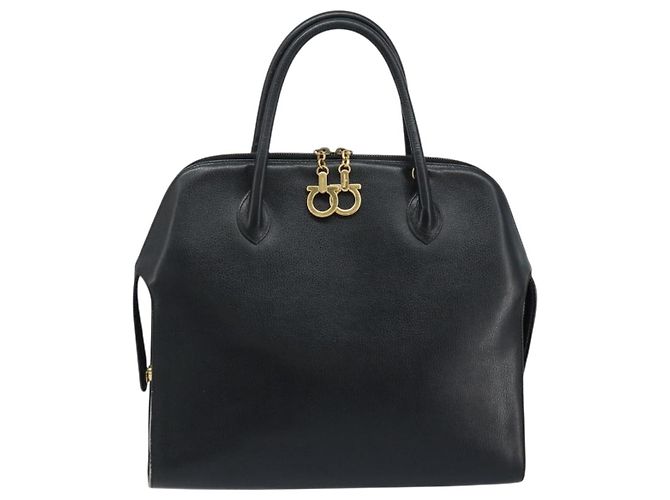 Borsa a mano Salvatore Ferragamo in pelle nera e oro Auth 173778 Nero D'oro - vista 2