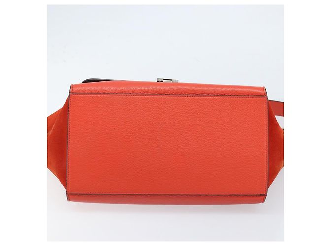 Céline Bolso Trapeze de cuero 2 en 1 rojo plata Auth BA11130 Roja - vista 11