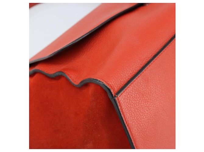 Céline Bolso Trapeze de cuero 2 en 1 rojo plata Auth BA11130 Roja - vista 13