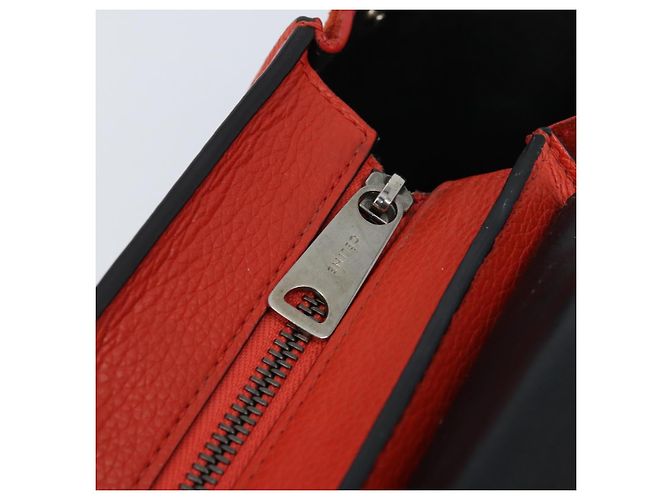 Céline Bolso Trapeze de cuero 2 en 1 rojo plata Auth BA11130 Roja - vista 19