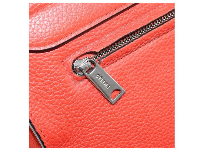Céline Bolso Trapeze de cuero 2 en 1 rojo plata Auth BA11130 Roja - vista 25