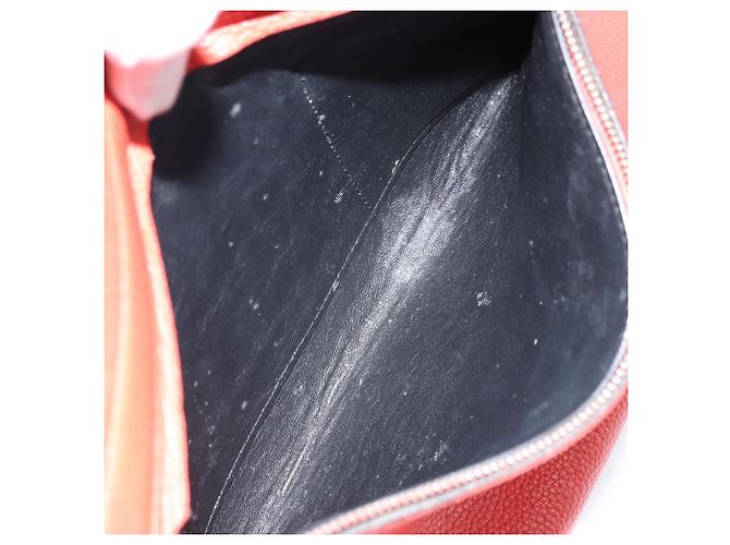 Céline Bolso Trapeze de cuero 2 en 1 rojo plata Auth BA11130 Roja - vista 26