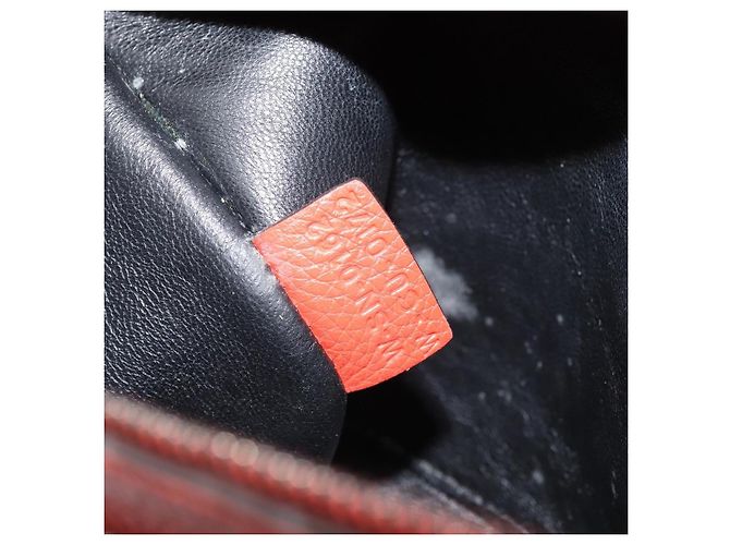 Céline Bolso Trapeze de cuero 2 en 1 rojo plata Auth BA11130 Roja - vista 27