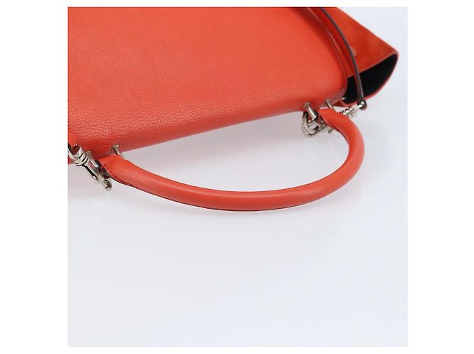 Céline Bolso Trapeze de cuero 2 en 1 rojo plata Auth BA11130 Roja - vista 7