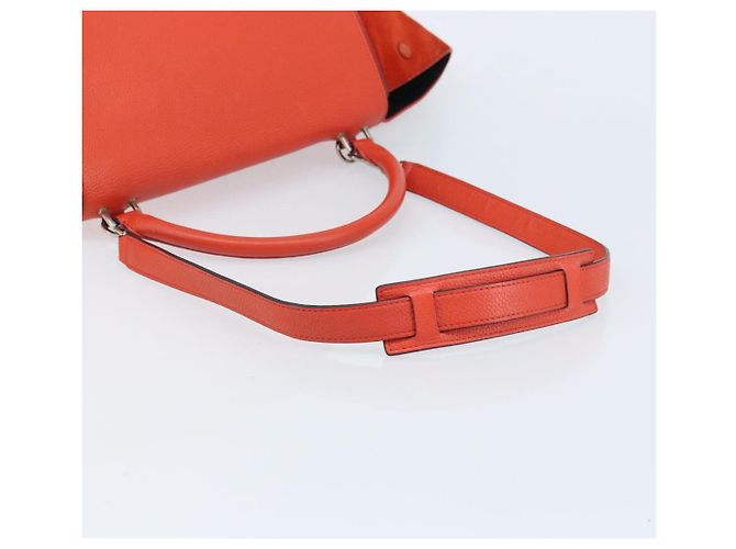 Céline Bolso Trapeze de cuero 2 en 1 rojo plata Auth BA11130 Roja - vista 9