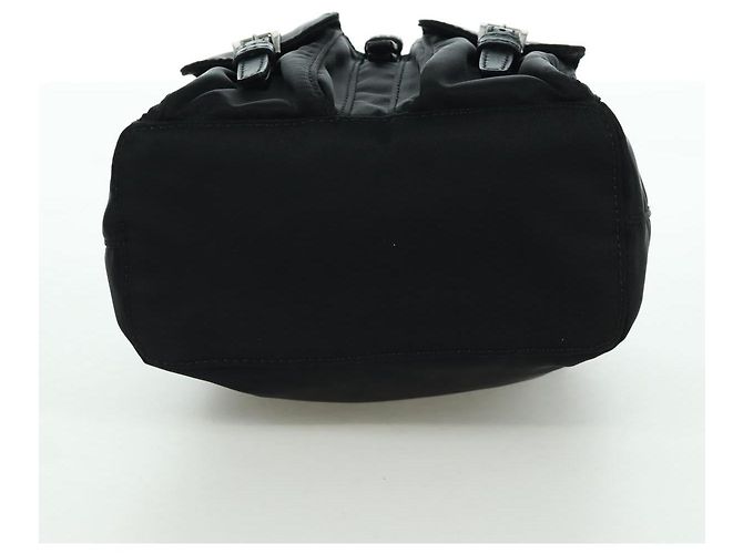 PRADA Borsa a Spalla con Catena Nylon Nero Argento Auth 171449M - vista 10