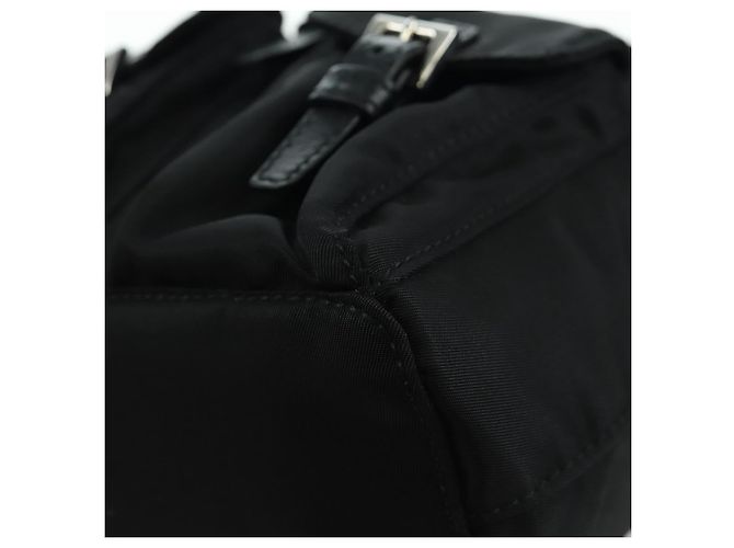 PRADA Borsa a Spalla con Catena Nylon Nero Argento Auth 171449M - vista 12