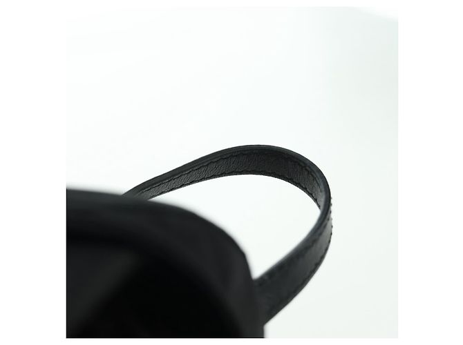 PRADA Borsa a Spalla con Catena Nylon Nero Argento Auth 171449M - vista 16