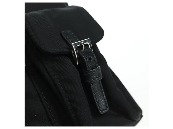 PRADA Borsa a Spalla con Catena Nylon Nero Argento Auth 171449M - vista 17
