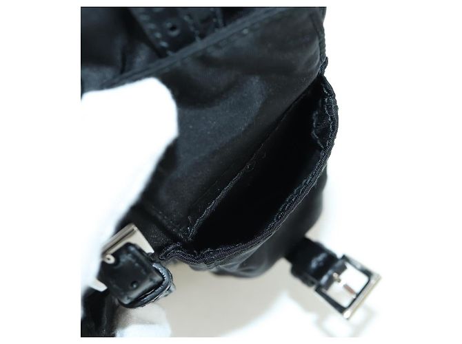 PRADA Borsa a Spalla con Catena Nylon Nero Argento Auth 171449M - vista 19