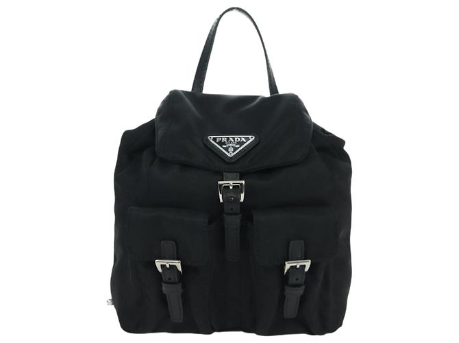 PRADA Borsa a Spalla con Catena Nylon Nero Argento Auth 171449M - vista 2