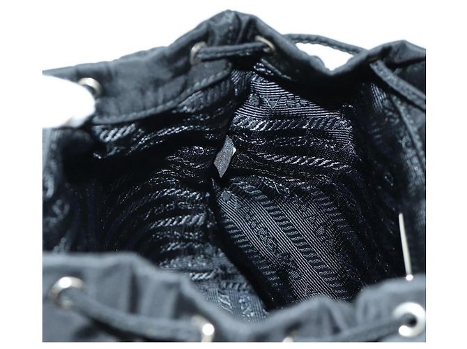 PRADA Borsa a Spalla con Catena Nylon Nero Argento Auth 171449M - vista 26