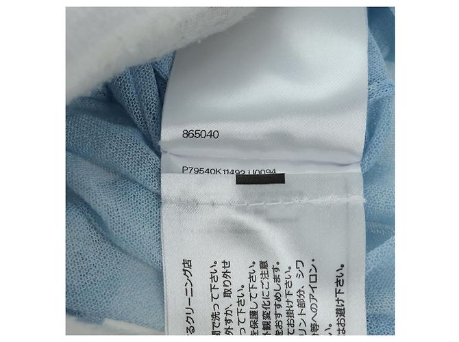 Camiseta de algodón de manga corta en tejidos de punto CHANEL azul claro CC Auth 168330M - vista 15