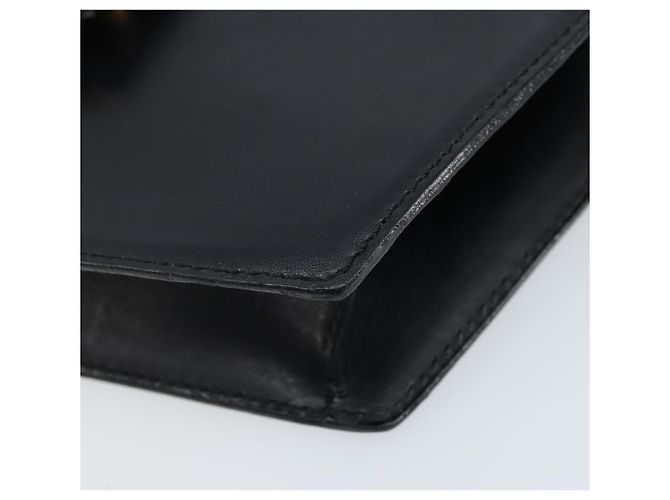 Céline Bolsa de mão CELINE em couro preto e dourado Auth LNZ560A - vista 10
