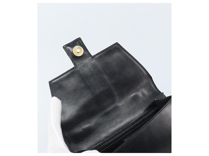 Céline Bolsa de mão CELINE em couro preto e dourado Auth LNZ560A - vista 15