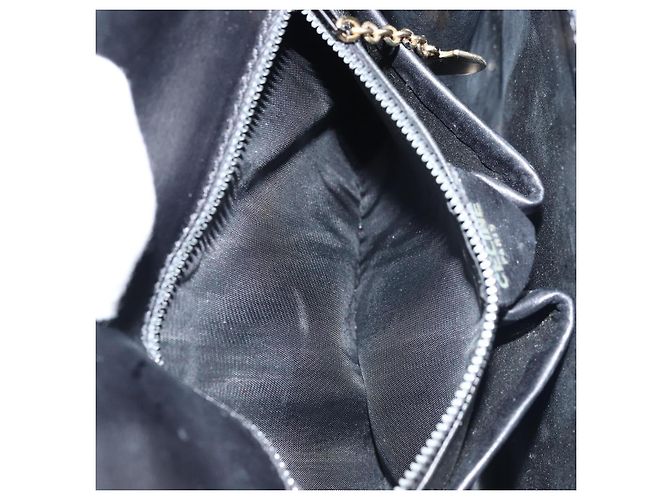 Céline Bolsa de mão CELINE em couro preto e dourado Auth LNZ560A - vista 22