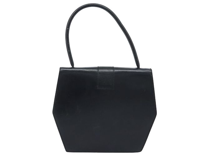 Céline Bolsa de mão CELINE em couro preto e dourado Auth LNZ560A - vista 3