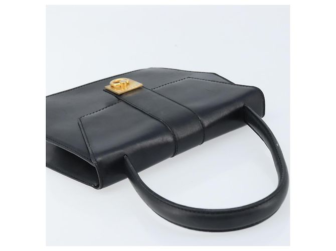 Céline Bolsa de mão CELINE em couro preto e dourado Auth LNZ560A - vista 6
