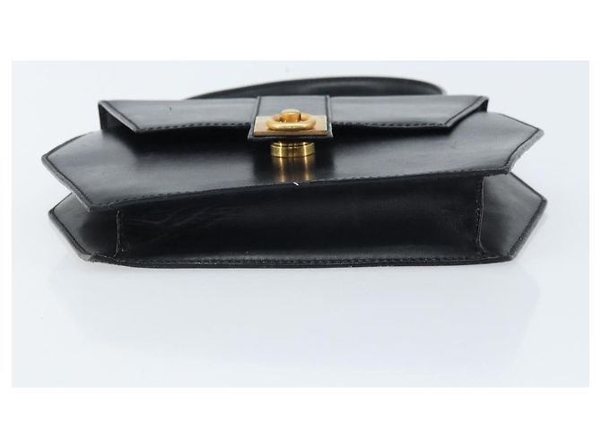 Céline Bolsa de mão CELINE em couro preto e dourado Auth LNZ560A - vista 9