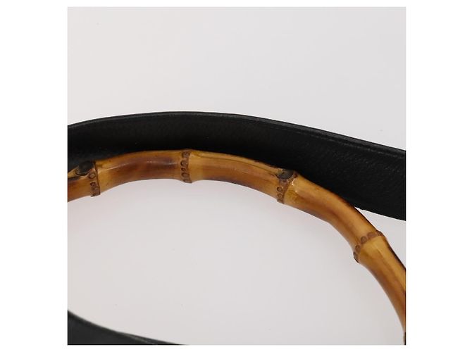 Borsa a Spalla Gucci Bamboo in Pelle 2way Nera Oro 001 1577 2615 Auth 169863 Nero D'oro - vista 10