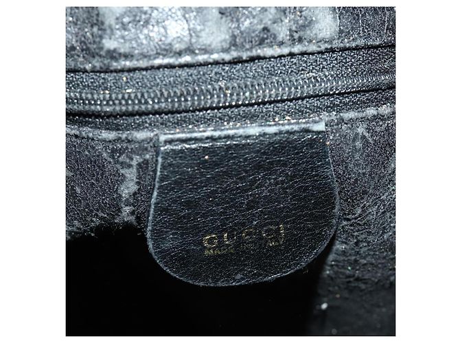 Borsa a Spalla Gucci Bamboo in Pelle 2way Nera Oro 001 1577 2615 Auth 169863 Nero D'oro - vista 19