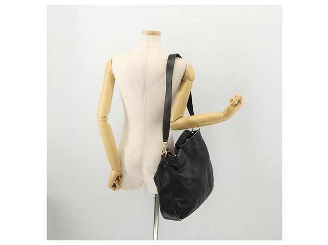 Borsa a Spalla Gucci Bamboo in Pelle 2way Nera Oro 001 1577 2615 Auth 169863 Nero D'oro - vista 23