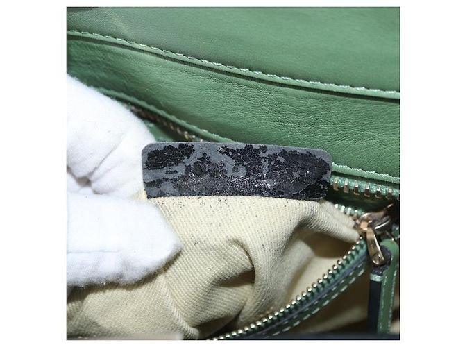 VALENTINO Borsa Rock Studs in pelle 2 in 1 verde oro Auth BA11265 D'oro - vista 11