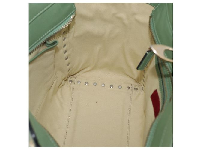 VALENTINO Borsa Rock Studs in pelle 2 in 1 verde oro Auth BA11265 D'oro - vista 24