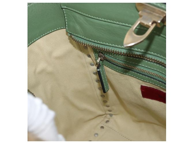 VALENTINO Borsa Rock Studs in pelle 2 in 1 verde oro Auth BA11265 D'oro - vista 25