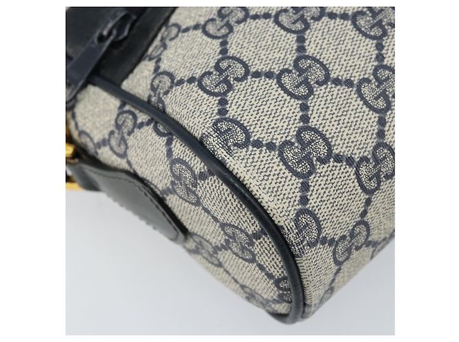 Sac à bandoulière Gucci GG Supreme Sherry Line PVC Marine Or 56 02 004 Auth 173906 Doré Bleu Marine - vue 11