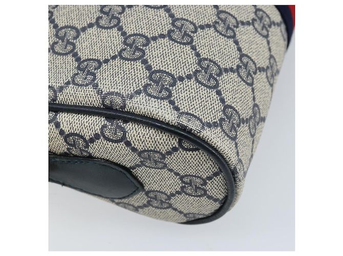 Sac à bandoulière Gucci GG Supreme Sherry Line PVC Marine Or 56 02 004 Auth 173906 Doré Bleu Marine - vue 13
