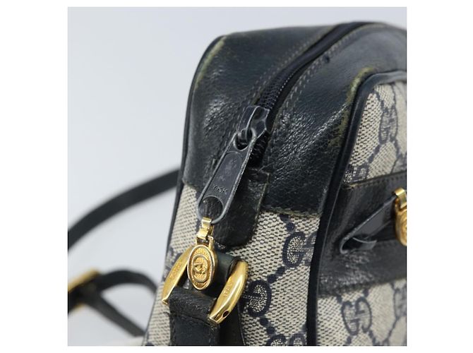 Sac à bandoulière Gucci GG Supreme Sherry Line PVC Marine Or 56 02 004 Auth 173906 Doré Bleu Marine - vue 15