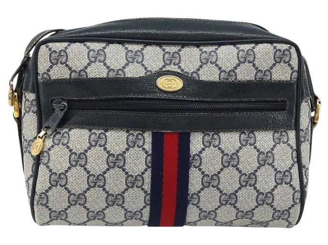 Sac à bandoulière Gucci GG Supreme Sherry Line PVC Marine Or 56 02 004 Auth 173906 Doré Bleu Marine - vue 2