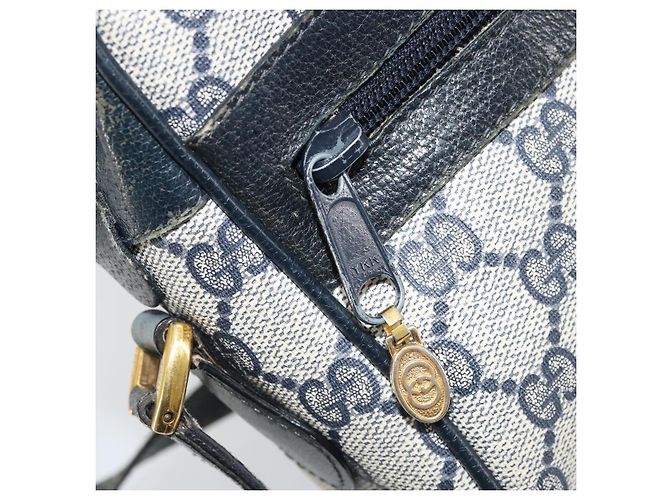 Sac à bandoulière Gucci GG Supreme Sherry Line PVC Marine Or 56 02 004 Auth 173906 Doré Bleu Marine - vue 20