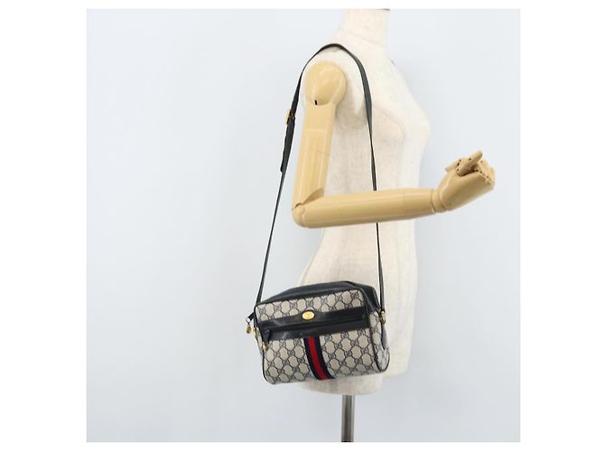 Sac à bandoulière Gucci GG Supreme Sherry Line PVC Marine Or 56 02 004 Auth 173906 Doré Bleu Marine - vue 23