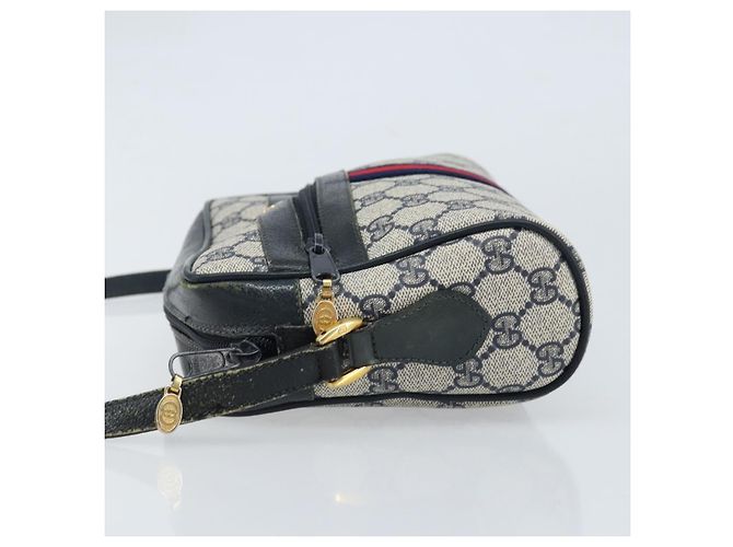 Sac à bandoulière Gucci GG Supreme Sherry Line PVC Marine Or 56 02 004 Auth 173906 Doré Bleu Marine - vue 4