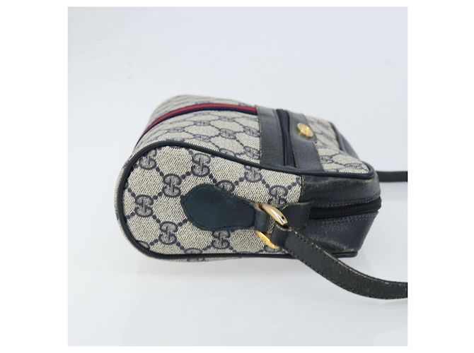 Sac à bandoulière Gucci GG Supreme Sherry Line PVC Marine Or 56 02 004 Auth 173906 Doré Bleu Marine - vue 5