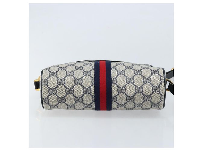 Sac à bandoulière Gucci GG Supreme Sherry Line PVC Marine Or 56 02 004 Auth 173906 Doré Bleu Marine - vue 9
