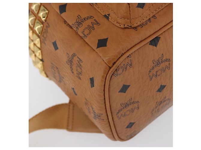 MCM Vicetos Zaino Logogram in pelle PVC marrone oro Auth BA11051 D'oro - vista 12