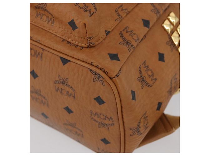 MCM Vicetos Zaino Logogram in pelle PVC marrone oro Auth BA11051 D'oro - vista 13