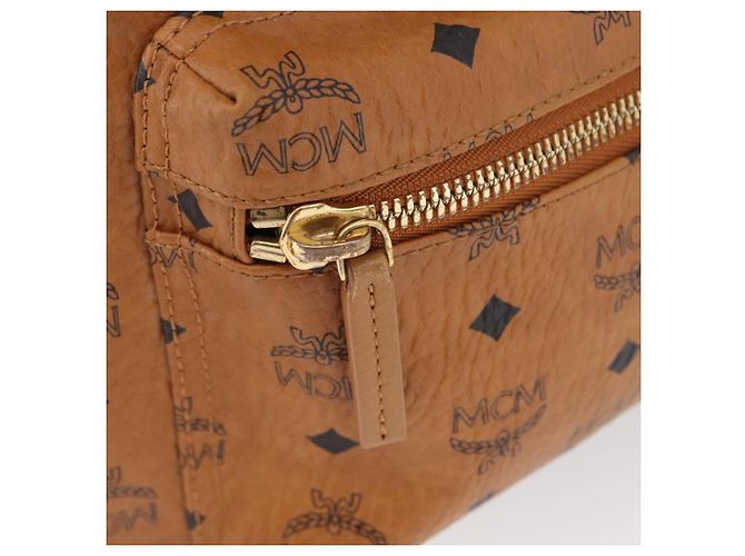 MCM Vicetos Zaino Logogram in pelle PVC marrone oro Auth BA11051 D'oro - vista 17