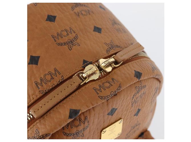 MCM Vicetos Zaino Logogram in pelle PVC marrone oro Auth BA11051 D'oro - vista 18