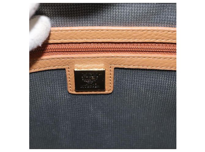 MCM Vicetos Zaino Logogram in pelle PVC marrone oro Auth BA11051 D'oro - vista 19
