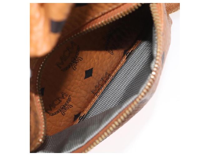 MCM Vicetos Zaino Logogram in pelle PVC marrone oro Auth BA11051 D'oro - vista 26