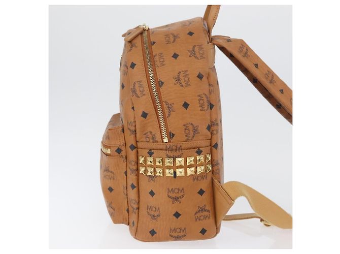 MCM Vicetos Zaino Logogram in pelle PVC marrone oro Auth BA11051 D'oro - vista 4