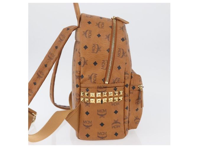 MCM Vicetos Zaino Logogram in pelle PVC marrone oro Auth BA11051 D'oro - vista 5